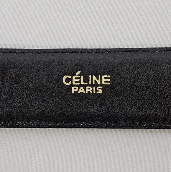 Celine Carriage Belt In Black Leather And Gold Hardware Women's Size 70 - Picture 11 of 13